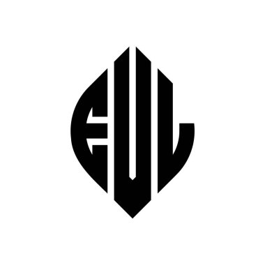 Çember ve elips şekilli EVL daire harf logosu tasarımı. Typographic tarzında EVL elips harfleri. Üç baş harf daire şeklinde bir logo oluşturuyor. EVL Çember Amblemi Soyut Monogram Harf İşaretleyici Vektörü.