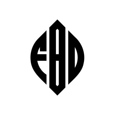 Çember ve elips şekilli FBD daire harf logosu tasarımı. FBD elips harfleri tipografik tarzda. Üç baş harf daire şeklinde bir logo oluşturuyor. FBD Çember Amblemi Soyut Monogram Harf İşaretleyici Vektörü.