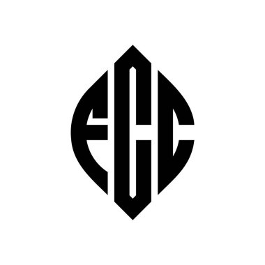 Çember ve elips şekilli FCC daire harf logosu tasarımı. FCC elips harfleri tipografik tarzda. Üç baş harf daire şeklinde bir logo oluşturuyor. FCC Çember Amblemi Soyut Monogram Harf İşaretleyici Vektörü.