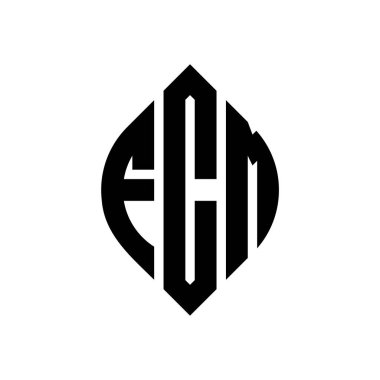 Çember ve elips şekilli FCM daire harf logosu tasarımı. Tipografik biçimli FCM elips harfleri. Üç baş harf daire şeklinde bir logo oluşturuyor. FCM Çember Amblemi Soyut Monogram Harf İşaretleyici Vektörü.