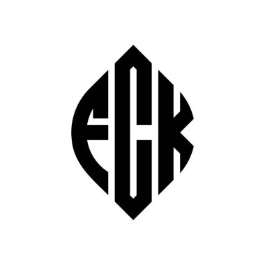 Çember ve elips şekilli FCK daire harf logosu tasarımı. Tipografik biçimli FCK elips harfleri. Üç baş harf daire şeklinde bir logo oluşturuyor. FCK Çemberi Amblemi Soyut Monogram Harf İşaretleyici Vektörü.