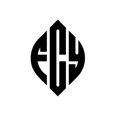 Çember ve elips şekilli FCY daire harf logosu tasarımı. FCY elips harfleri tipografik tarzda. Üç baş harf daire şeklinde bir logo oluşturuyor. FCY Çember Amblemi Soyut Monogram Harf İşaretleyici Vektörü.
