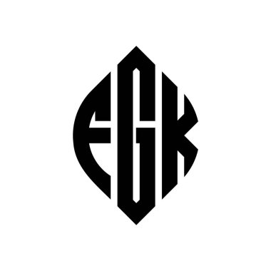Çember ve elips şekilli FGK daire harf logosu tasarımı. Tipografik biçimli FGK elips harfleri. Üç baş harf daire şeklinde bir logo oluşturuyor. FGK Çember Amblemi Soyut Monogram Harf İşaretleyici Vektörü.