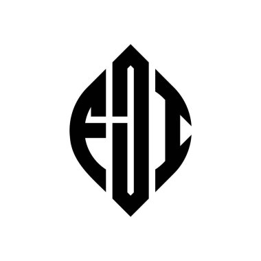 Çember ve elips şekilli FJI daire harf logosu tasarımı. FJI elips harfleri tipografik tarzda. Üç baş harf daire şeklinde bir logo oluşturuyor. FJI Çember Amblemi Soyut Monogram Harf İşaretleyici Vektörü.