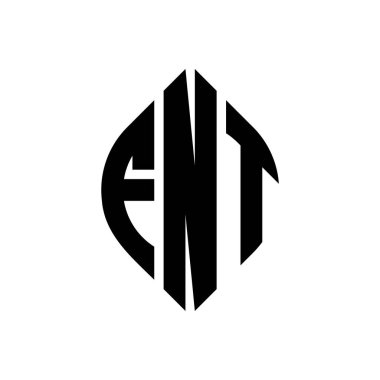 Çember ve elips şekilli FNT daire harf logosu tasarımı. FNT elips harfleri tipografik tarzda. Üç baş harf daire şeklinde bir logo oluşturuyor. FNT Çember Amblemi Soyut Monogram Harf İşaretleyici Vektörü.