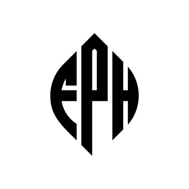 Çember ve elips şekilli FPH daire harf logosu tasarımı. Tipografik biçimli FPH elips harfleri. Üç baş harf daire şeklinde bir logo oluşturuyor. FPH Çember Amblemi Soyut Monogram Harf İşaretleyici Vektörü.