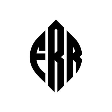 Çember ve elips şekilli FRR daire harf logosu tasarımı. FRR elips harfleri tipografik tarzda. Üç baş harf daire şeklinde bir logo oluşturuyor. FRR Çember Amblemi Soyut Monogram Harf İşaretleyici Vektörü.