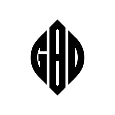 Çember ve elips şekilli GBO daire harf logosu tasarımı. Tipografik tarzda GBO elips harfleri. Üç baş harf daire şeklinde bir logo oluşturuyor. GBO Çemberi Amblemi Soyut Monogram Harf İşaretleyici Vektörü.