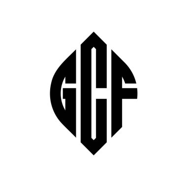 Çember ve elips şekilli GCF daire harf logosu tasarımı. Tipografik tarzda GCF elips harfleri. Üç baş harf daire şeklinde bir logo oluşturuyor. GCF Çember Amblemi Soyut Monogram Harf İşaretleyici Vektörü.