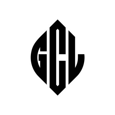 Çember ve elips şekilli GCL daire harf logosu tasarımı. Tipografik biçimli GCL elips harfleri. Üç baş harf daire şeklinde bir logo oluşturuyor. GCL Çember Amblemi Soyut Monogram Harf İşaretleyici Vektörü.