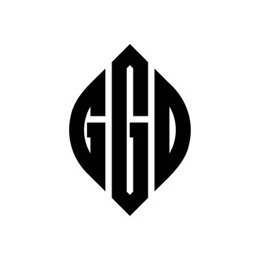 Çember ve elips şekilli GGD daire harf logosu tasarımı. Tipografik biçimli GGD elips harfleri. Üç baş harf daire şeklinde bir logo oluşturuyor. GGD Çember Amblemi Soyut Monogram Harf İşaretleyici Vektörü.