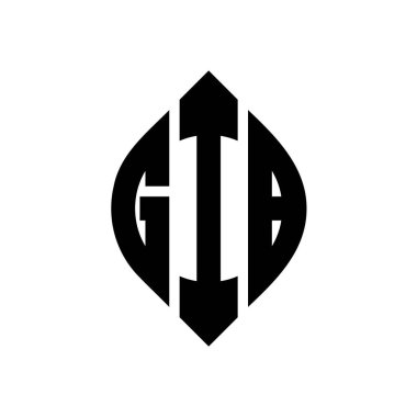 Çember ve elips şekilli GIB daire harf logosu tasarımı. Typographic tarzında GIB elips mektupları. Üç baş harf daire şeklinde bir logo oluşturuyor. GIB Çember Amblemi Soyut Monogram Harf İşaretleme Vektörü.