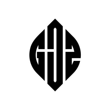 Çember ve elips şekilli GJZ daire harf logosu tasarımı. Tipografik biçimli GJZ elips harfleri. Üç baş harf daire şeklinde bir logo oluşturuyor. GJZ Çember Amblemi Soyut Monogram Harf İşaretleyici Vektörü.