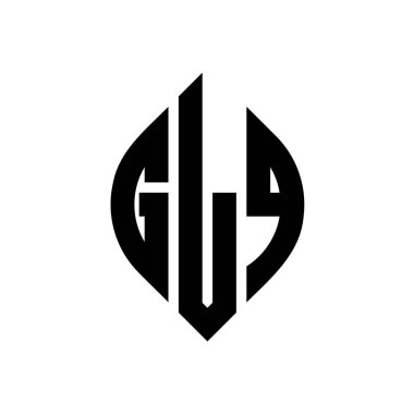 Çember ve elips şekilli GLQ daire harf logosu tasarımı. Tipografik biçimli GLQ elips harfleri. Üç baş harf daire şeklinde bir logo oluşturuyor. GLQ Çember Amblemi Soyut Monogram Harf İşaretleyici Vektörü.