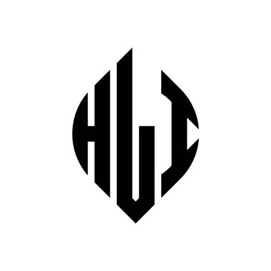 Çember ve elips şekilli HLI daire harf logosu tasarımı. Tipografik tarzda HLI elips harfleri. Üç baş harf daire şeklinde bir logo oluşturuyor. HLI Çember Amblemi Soyut Monogram Harf İşaretleyici Vektörü.