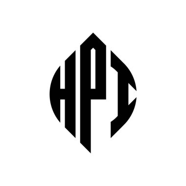 Çember ve elips şekilli HPI daire harf logosu tasarımı. HPI elips harfleri tipografik tarzda. Üç baş harf daire şeklinde bir logo oluşturuyor. HPI Çember Amblemi Soyut Monogram Harf İşaretleme Vektörü.