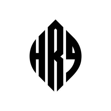 Çember ve elips şekilli HRQ daire harf logosu tasarımı. HRQ elips harfleri tipografik tarzda. Üç baş harf daire şeklinde bir logo oluşturuyor. HRQ Çember Amblemi Soyut Monogram Harf İşaretleyici Vektörü.
