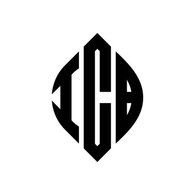 Çember ve elips şekilli ICB daire harf logosu tasarımı. Tipografik tarzda ICB elips harfleri. Üç baş harf daire şeklinde bir logo oluşturuyor. ICB Çember Amblemi Soyut Monogram Harf İşaretleme Vektörü.
