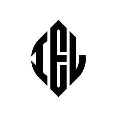 Çember ve elips şekilli IEL daire harf logosu tasarımı. Typographic tarzında IEL elips harfleri. Üç baş harf daire şeklinde bir logo oluşturuyor. IEL Çember Amblemi Soyut Monogram Harf İşaretleme Vektörü.