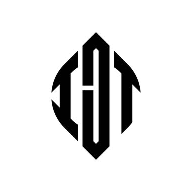 Dairesel ve elips şekilli IJT daire harf logosu tasarımı. Typographic tarzı IJT elips harfleri. Üç baş harf daire şeklinde bir logo oluşturuyor. IJT Çember Amblemi Soyut Monogram Harf İşaretleyici Vektörü.