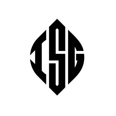 Daire ve elips şekilli ISG daire harf logosu tasarımı. Typographic tarzında ISG elips harfleri. Üç baş harf daire şeklinde bir logo oluşturuyor. ISG Çember Amblemi Soyut Monogram Harf İşaretleyici Vektörü.