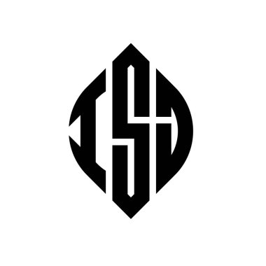 Çember ve elips şekilli ISJ daire harf logosu tasarımı. ISJ elips harfleri tipografik tarzda. Üç baş harf daire şeklinde bir logo oluşturuyor. ISJ Çember Amblemi Soyut Monogram Harf İşaretleyici Vektörü.