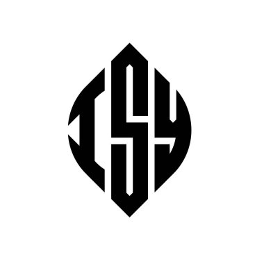 Çember ve elips şekilli ISY daire harf logosu tasarımı. ISY elips harfleri tipografik tarzda. Üç baş harf daire şeklinde bir logo oluşturuyor. ISY Çember Amblemi Soyut Monogram Harf İşaretleyici Vektörü.