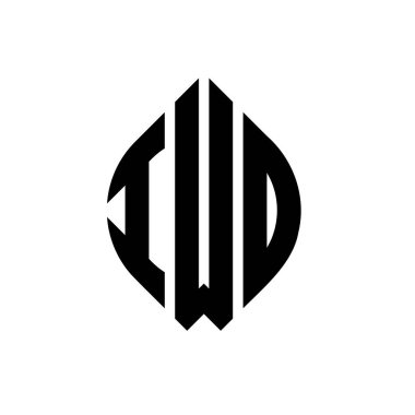 Çember ve elips şekilli IWD daire harf logosu tasarımı. Tipografik biçimli IWD elips harfleri. Üç baş harf daire şeklinde bir logo oluşturuyor. IWD Çember Amblemi Soyut Monogram Harf İşaretleyici Vektörü.