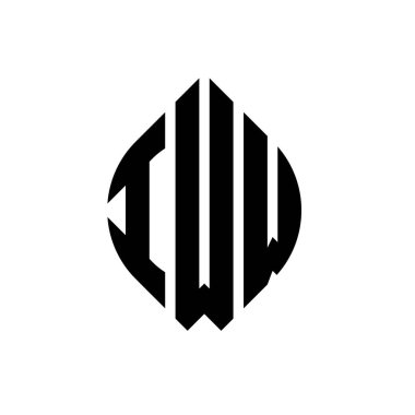 Çember ve elips şekilli IWW daire harf logosu tasarımı. Tipografik biçimli IWW elips harfleri. Üç baş harf daire şeklinde bir logo oluşturuyor. IWW Çember Amblemi Soyut Monogram Harf İşaretleyici Vektörü.