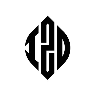 Daire ve elips şekilli IZD daire harf logosu tasarımı. Typographic tarzında IZD elips harfleri. Üç baş harf daire şeklinde bir logo oluşturuyor. IZD Çember Amblemi Soyut Monogram Harf İşaretleyici Vektörü.