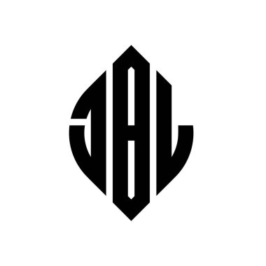Çember ve elips şekilli JBL daire harf logosu tasarımı. Tipografik biçimli JBL elips harfleri. Üç baş harf daire şeklinde bir logo oluşturuyor. JBL Çember Amblemi Soyut Monogram Harf İşaretleyici Vektörü.