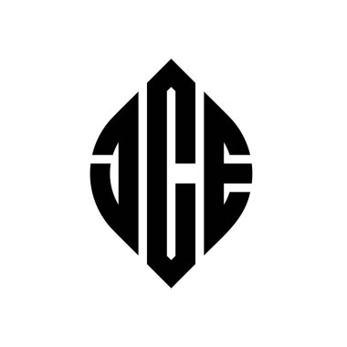 Çember ve elips şekilli JCE yuvarlak harf logosu tasarımı. Typographic tarzında JCE elips harfleri. Üç baş harf daire şeklinde bir logo oluşturuyor. JCE Çember Amblemi Soyut Monogram Harf İşaretleme Vektörü.