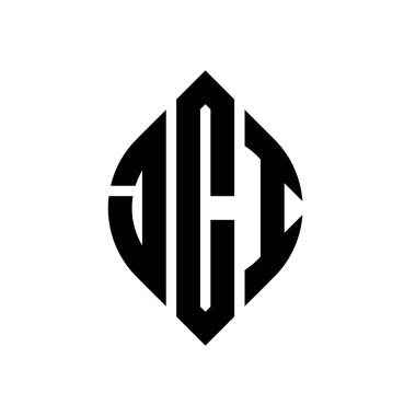 Çember ve elips şekilli JCI daire harf logosu tasarımı. JCI elips harfleri tipografik tarzda. Üç baş harf daire şeklinde bir logo oluşturuyor. JCI Çember Amblemi Soyut Monogram Harf İşaretleyici Vektörü.