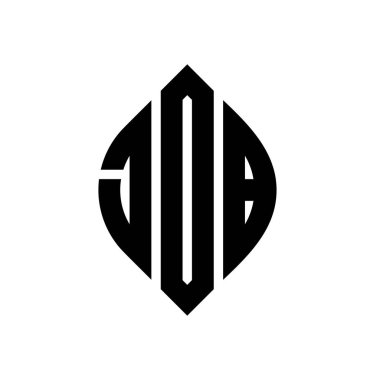 Daire ve elips şekilli JDB daire harf logosu tasarımı. Tipografik biçimli JDB elips harfleri. Üç baş harf daire şeklinde bir logo oluşturuyor. JDB Çember Amblemi Soyut Monogram Harf İşaretleyici Vektörü.