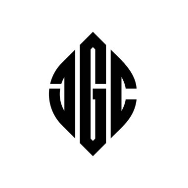Çember ve elips şekilli JGC daire harf logosu tasarımı. Tipografik biçimli JGC elips harfleri. Üç baş harf daire şeklinde bir logo oluşturuyor. JGC Çember Amblemi Soyut Monogram Harf İşaretleyici Vektörü.