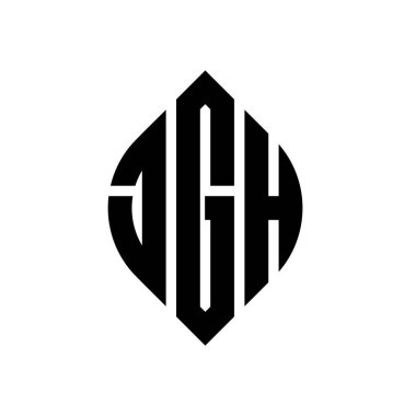 Çember ve elips şekilli JGH daire harf logosu tasarımı. Tipografik tarzda JGH elips harfleri. Üç baş harf daire şeklinde bir logo oluşturuyor. JGH Çemberi Amblemi Soyut Monogram Harf İşaretleme Vektörü.