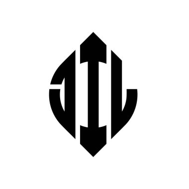 Çember ve elips şekilli JIL daire harf logosu tasarımı. Typographic tarzında JIL elips harfleri. Üç baş harf daire şeklinde bir logo oluşturuyor. JIL Çember Amblemi Soyut Monogram Harf İşaretleyici Vektörü.