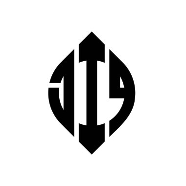 Daire ve elips şekilli JIQ daire harf logosu tasarımı. JIQ elips harfleri tipografik tarzda. Üç baş harf daire şeklinde bir logo oluşturuyor. JIQ Çember Amblemi Soyut Monogram Harf İşaretleyici Vektörü.