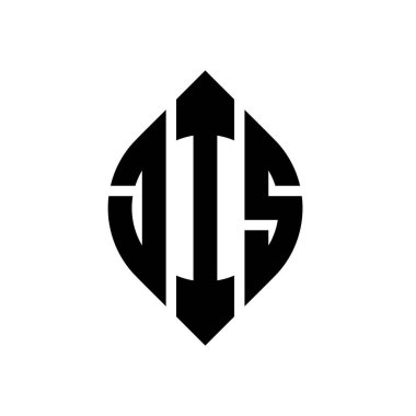 Daire ve elips şekilli JIS daire harf logosu tasarımı. Typographic tarzında elips harfler. Üç baş harf daire şeklinde bir logo oluşturuyor. JIS Çemberi Amblemi Soyut Monogram Harf İşaretleme Vektörü.