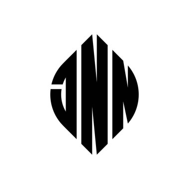 Daire ve elips şekilli JNN daire harf logosu tasarımı. Typographic tarzında JNN elips harfleri. Üç baş harf daire şeklinde bir logo oluşturuyor. JNN Çember Amblemi Soyut Monogram Harf İşaretleyici Vektörü.