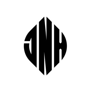 Daire ve elips şekilli JNX daire harf logosu tasarımı. Tipografik biçimli JNX elips harfleri. Üç baş harf daire şeklinde bir logo oluşturuyor. JNX Çember Amblemi Soyut Monogram Harf İşaretleyici Vektörü.