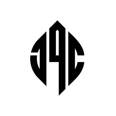 Çember ve elips şekilli JQC daire harf logosu tasarımı. Tipografik biçimli JQC elips harfleri. Üç baş harf daire şeklinde bir logo oluşturuyor. JQC Çember Amblemi Soyut Monogram Harf İşaretleyici Vektörü.