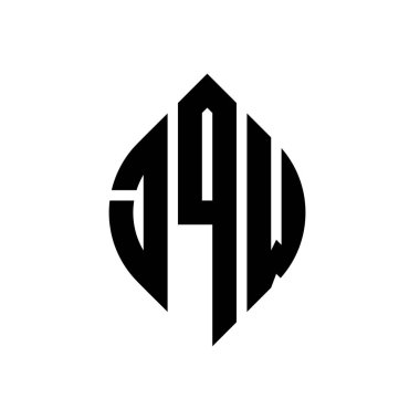 Çember ve elips şekilli JQW daire harf logosu tasarımı. Tipografik tarzda JQW elips harfleri. Üç baş harf daire şeklinde bir logo oluşturuyor. JQW Çember Amblemi Soyut Monogram Harf İşaretleyici Vektörü.