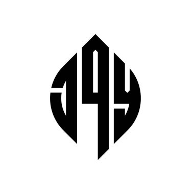 Çember ve elips şekilli JQY daire harf logosu tasarımı. Tipografik tarzda JQY elips harfleri. Üç baş harf daire şeklinde bir logo oluşturuyor. JQY Çember Amblemi Soyut Monogram Harf İşaretleyici Vektörü.