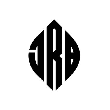 Daire ve elips şekilli JRB daire harf logosu tasarımı. Tipografik biçimli JRB elips harfleri. Üç baş harf daire şeklinde bir logo oluşturuyor. JRB Çember Amblemi Soyut Monogram Harf İşaretleyici Vektörü.