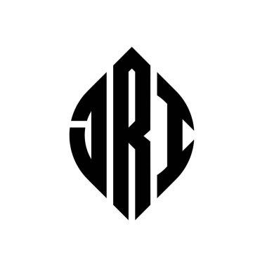 Daire ve elips şekilli JRI daire harf logosu tasarımı. Typographic tarzı JRI elips harfleri. Üç baş harf daire şeklinde bir logo oluşturuyor. JRI Çember Amblemi Soyut Monogram Harf İşaretleyici Vektörü.
