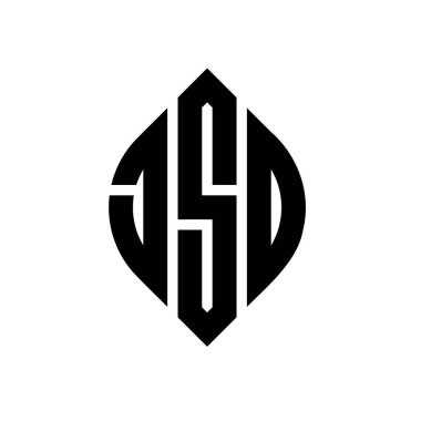 Çember ve elips şekilli JSD daire harf logosu tasarımı. Tipografik biçimli JSD elips harfleri. Üç baş harf daire şeklinde bir logo oluşturuyor. JSD Çemberi Amblemi Soyut Monogram Harf İşaretleyici Vektörü.