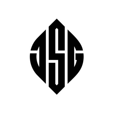 Daire ve elips şekilli JSG daire harf logosu tasarımı. Tipografik biçimli JSG elips harfleri. Üç baş harf daire şeklinde bir logo oluşturuyor. JSG Çember Amblemi Soyut Monogram Harf İşaretleyici Vektörü.