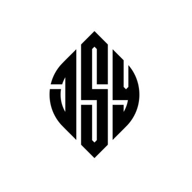 Çember ve elips şekilli JSY daire harf logosu tasarımı. Tipografik biçimli JSY elips harfleri. Üç baş harf daire şeklinde bir logo oluşturuyor. JSY Çember Amblemi Soyut Monogram Harf İşaretleyici Vektörü.