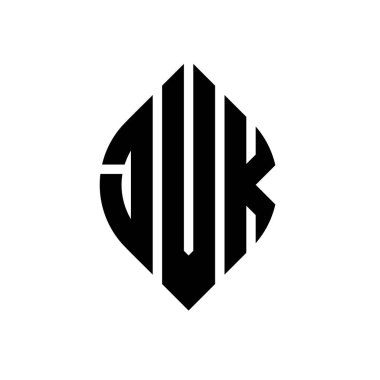 Daire ve elips şekilli JVK daire harf logosu tasarımı. Tipografik biçimli JVK elips harfleri. Üç baş harf daire şeklinde bir logo oluşturuyor. JVK Çember Amblemi Soyut Monogram Harf İşaretleyici Vektörü.